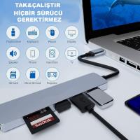 Daytona Airsky Hc-13 Type-C To 3*usb 3.0 4K Ultra Hd HDMI Sd Tf Kart Girişli 6ın1 Çevirici Hub Adaptör